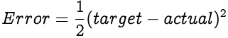 image illustrating an equation for mean square error of an output neuron