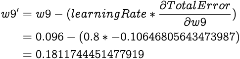 image illustrating an equation for calculating new value for w9