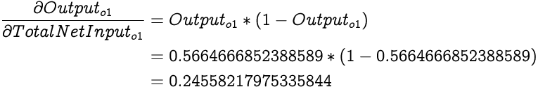 image illustrating an equation for partial differential of o1's output with respect to total net input of o1