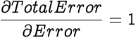 image illustrating an equation for partial differential of total error with respect to error